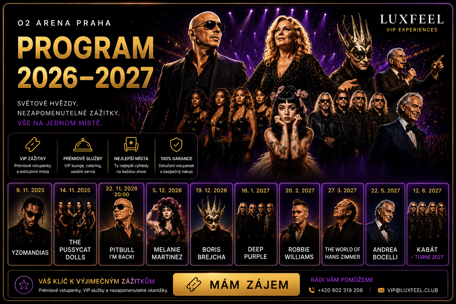 Program O2 areny Praha