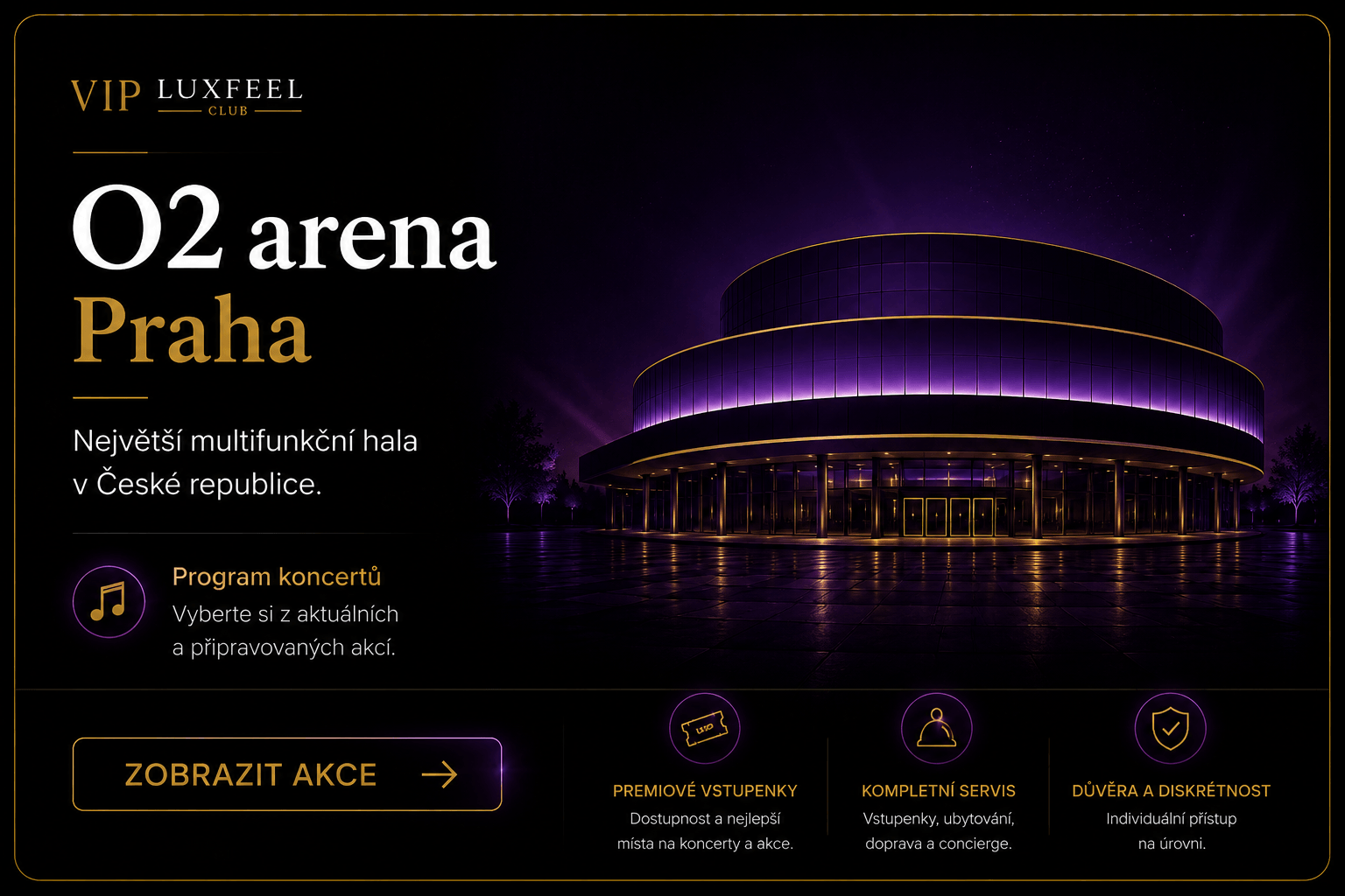 O2 arena Praha – program koncertů