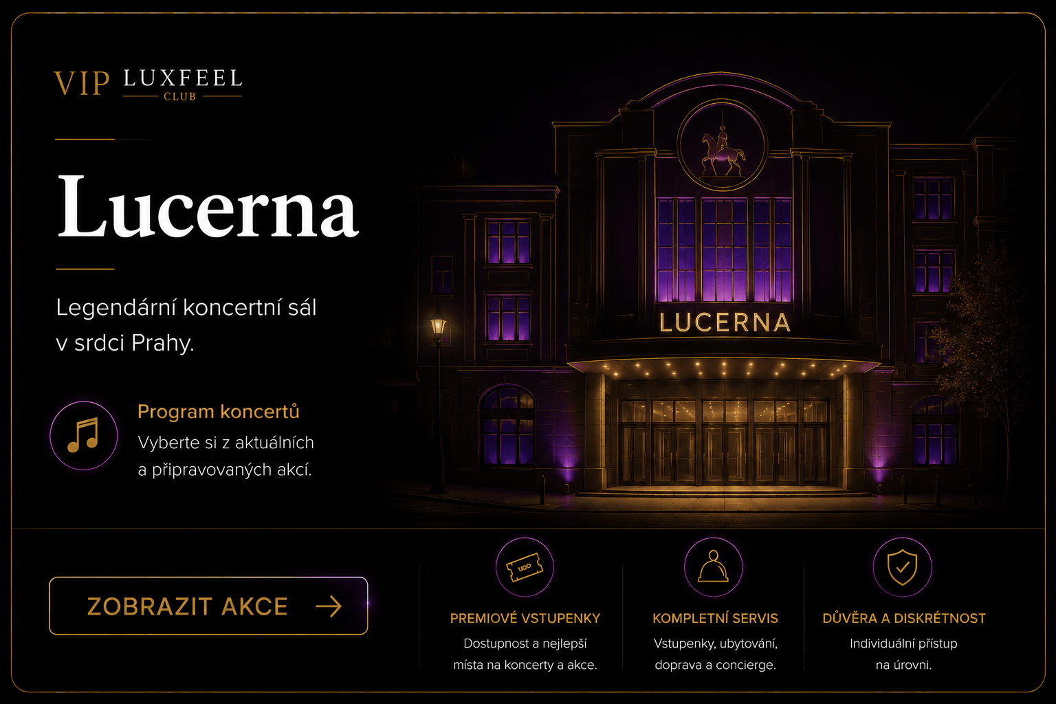 Lucerna Praha – program koncertů