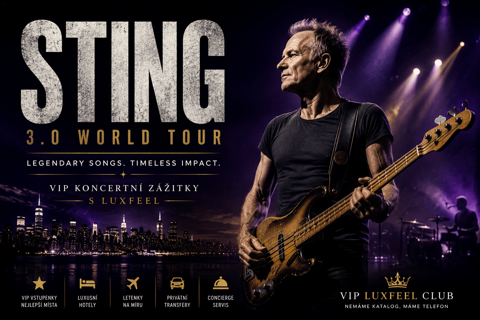 Sting – STING 3.0 Tour a aktuální koncerty