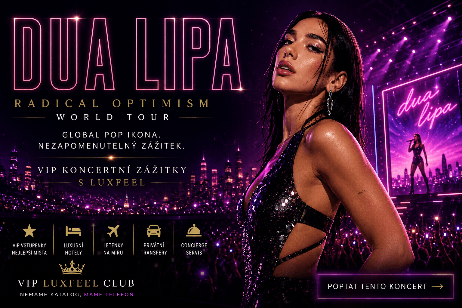 Dua Lipa – VIP koncertní zážitky a aktuální turné