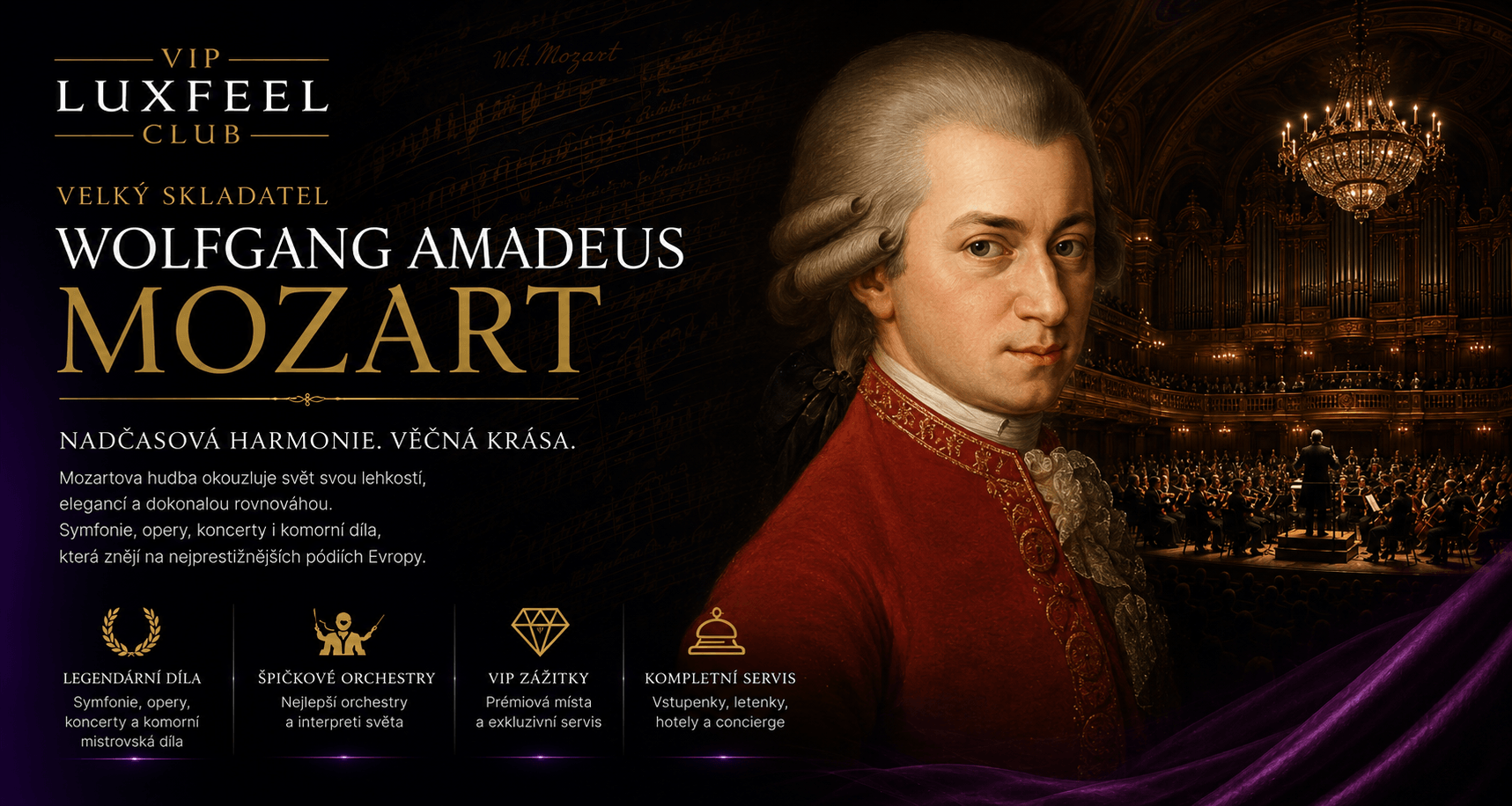 Wolfgang Amadeus Mozart – VIP koncertní zážitky a klasická hudba