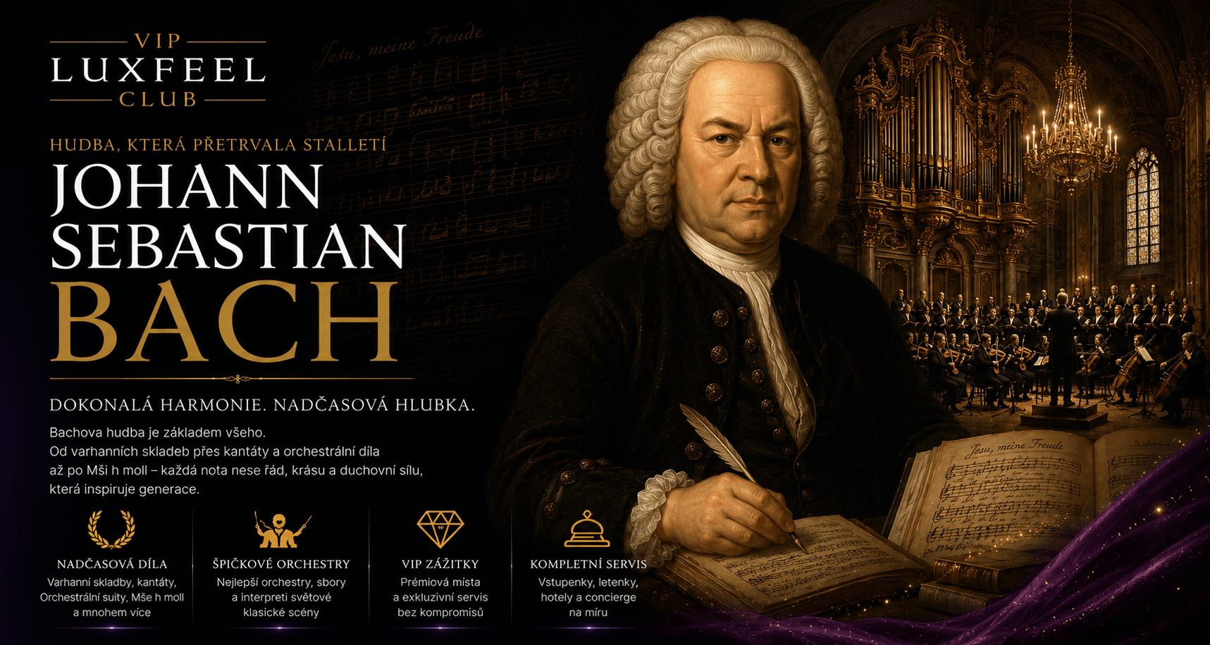 Johann Sebastian Bach – VIP koncertní zážitky a klasická hudba