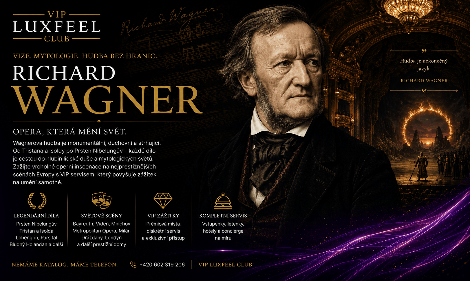 Richard Wagner – VIP vstupenky na operu a klasickou hudbu