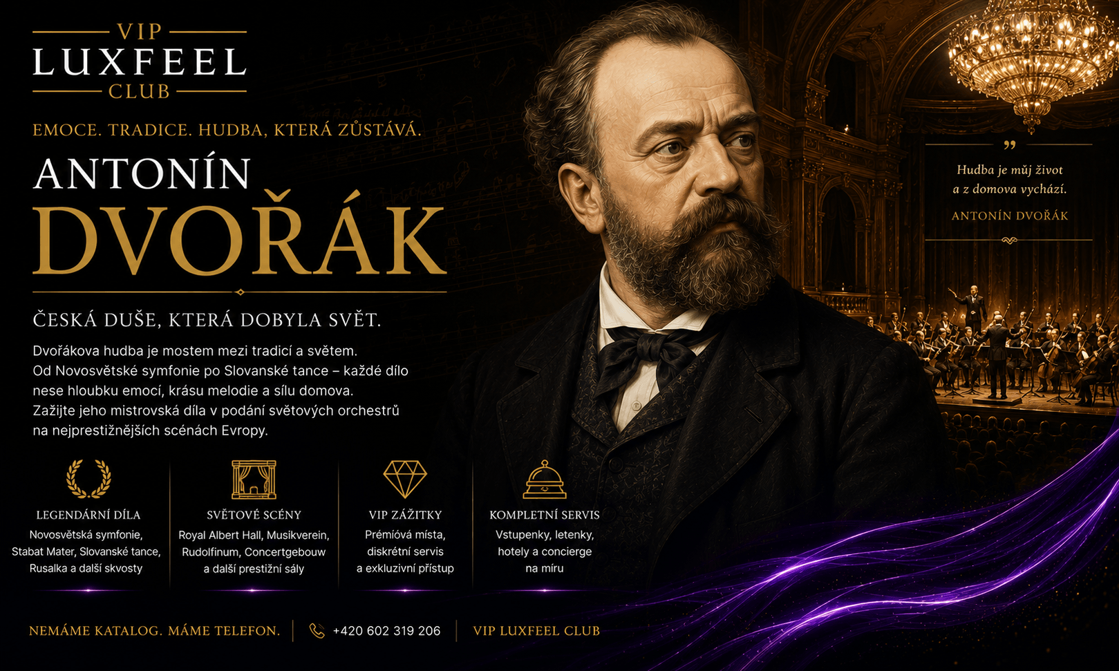 Antonín Dvořák – VIP koncertní zážitky a klasická hudba