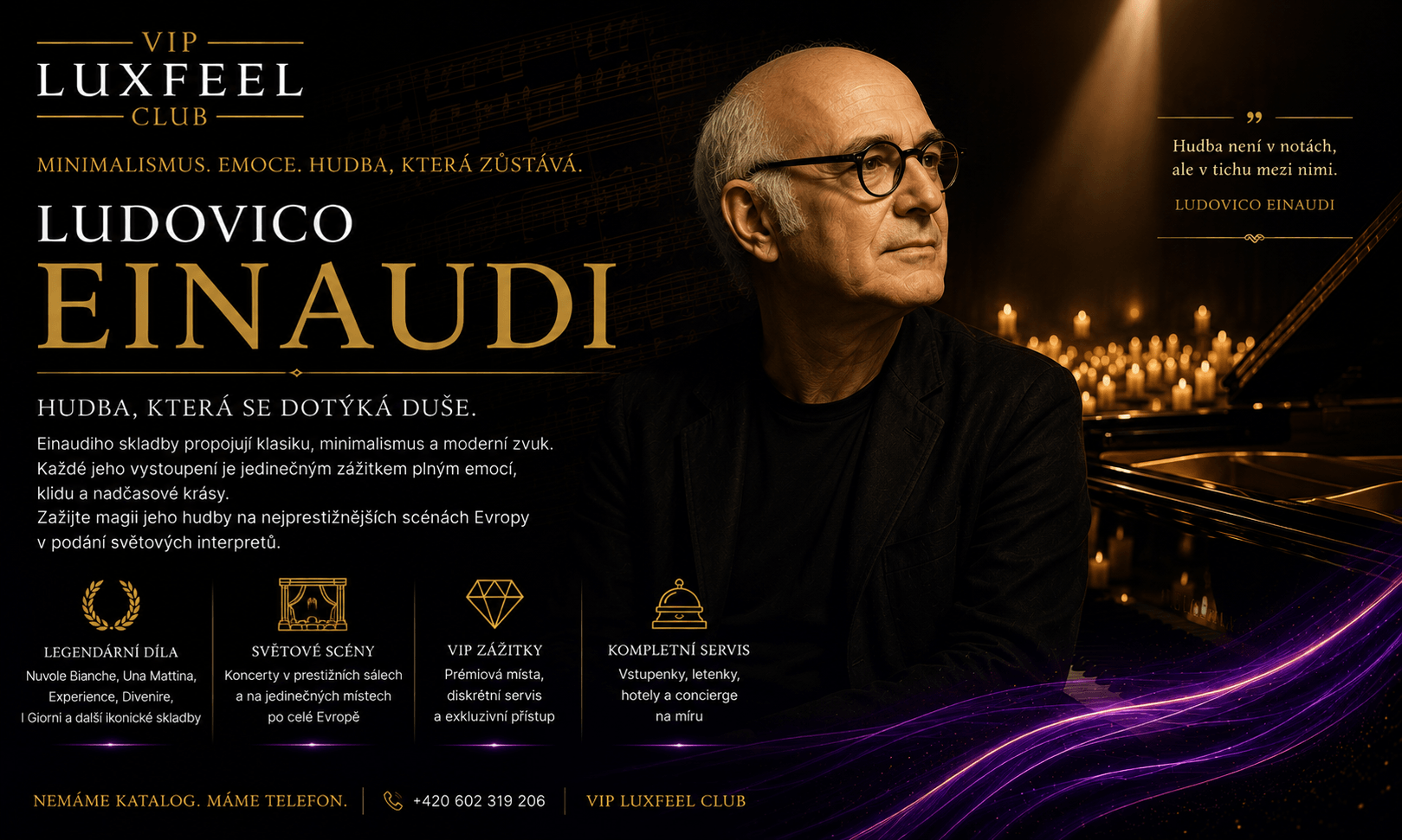 Ludovico Einaudi – VIP koncertní zážitky a moderní klasika