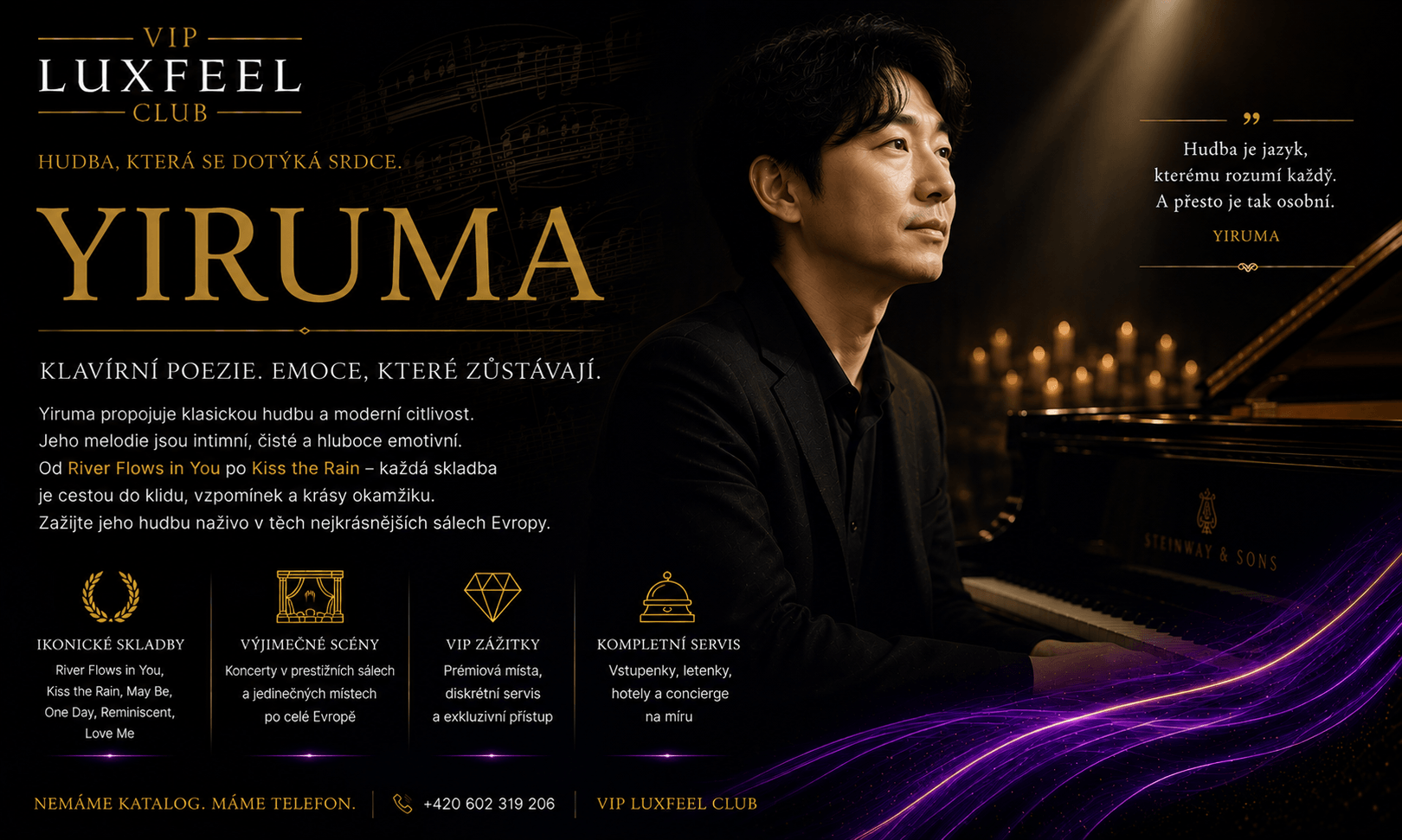 Yiruma – VIP vstupenky na koncerty a klavírní hudbu