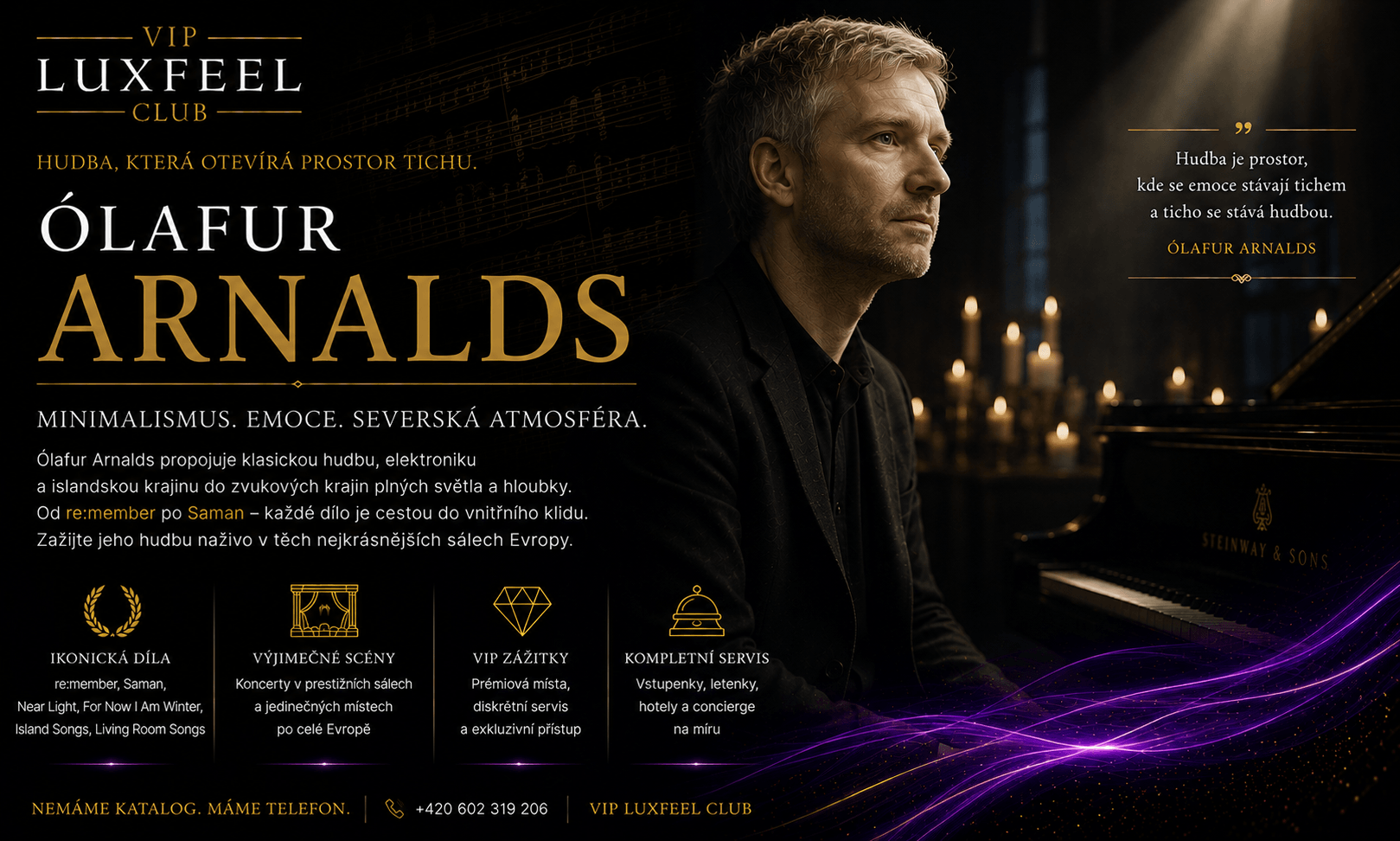 Ólafur Arnalds – VIP vstupenky na koncerty a moderní klasiku