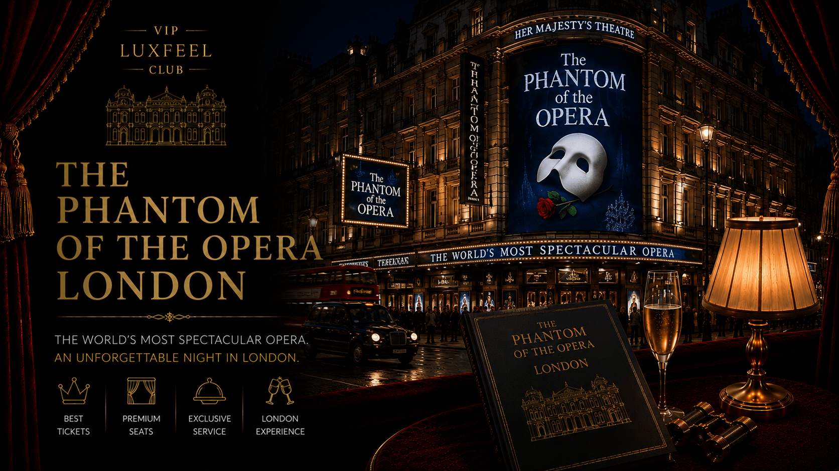 The Phantom of the Opera London – VIP vstupenky a concierge servis VIP LUXFEEL CLUB