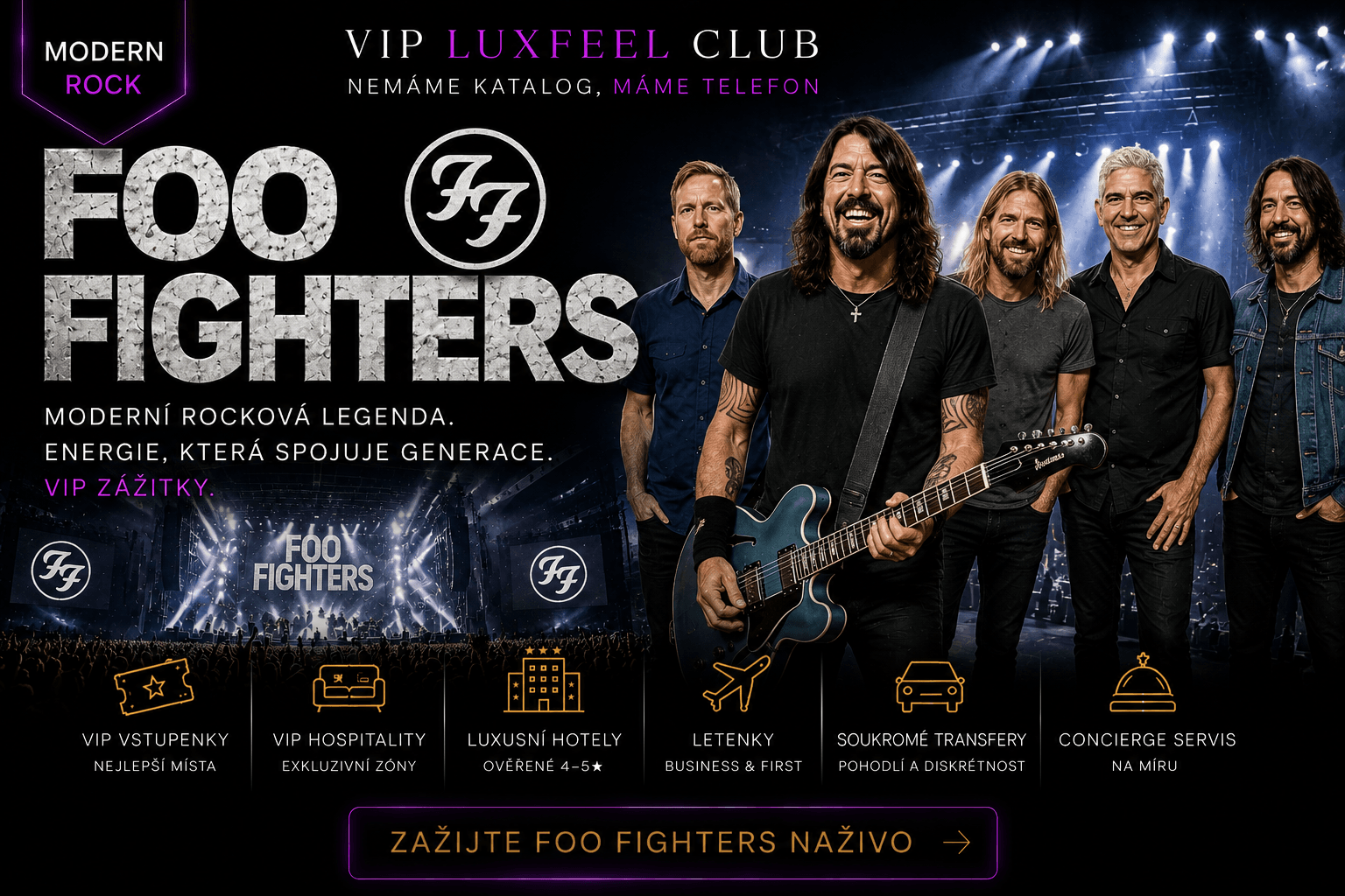 Foo Fighters – VIP koncertní zážitek