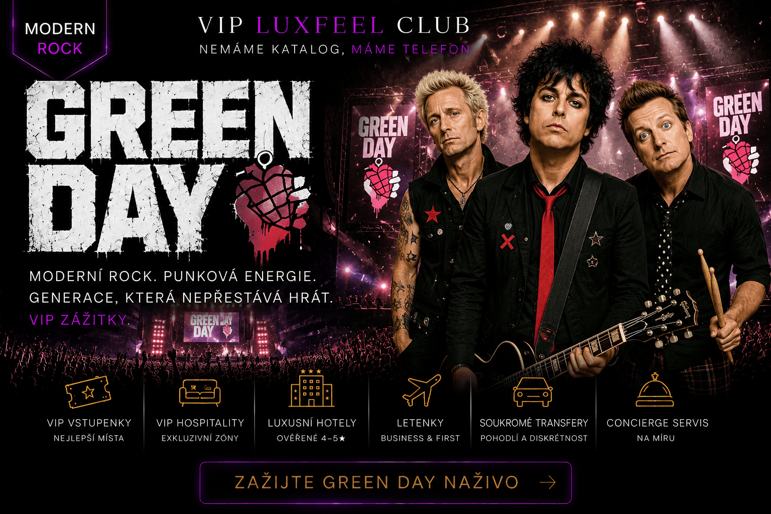 Green Day – VIP koncertní zážitek