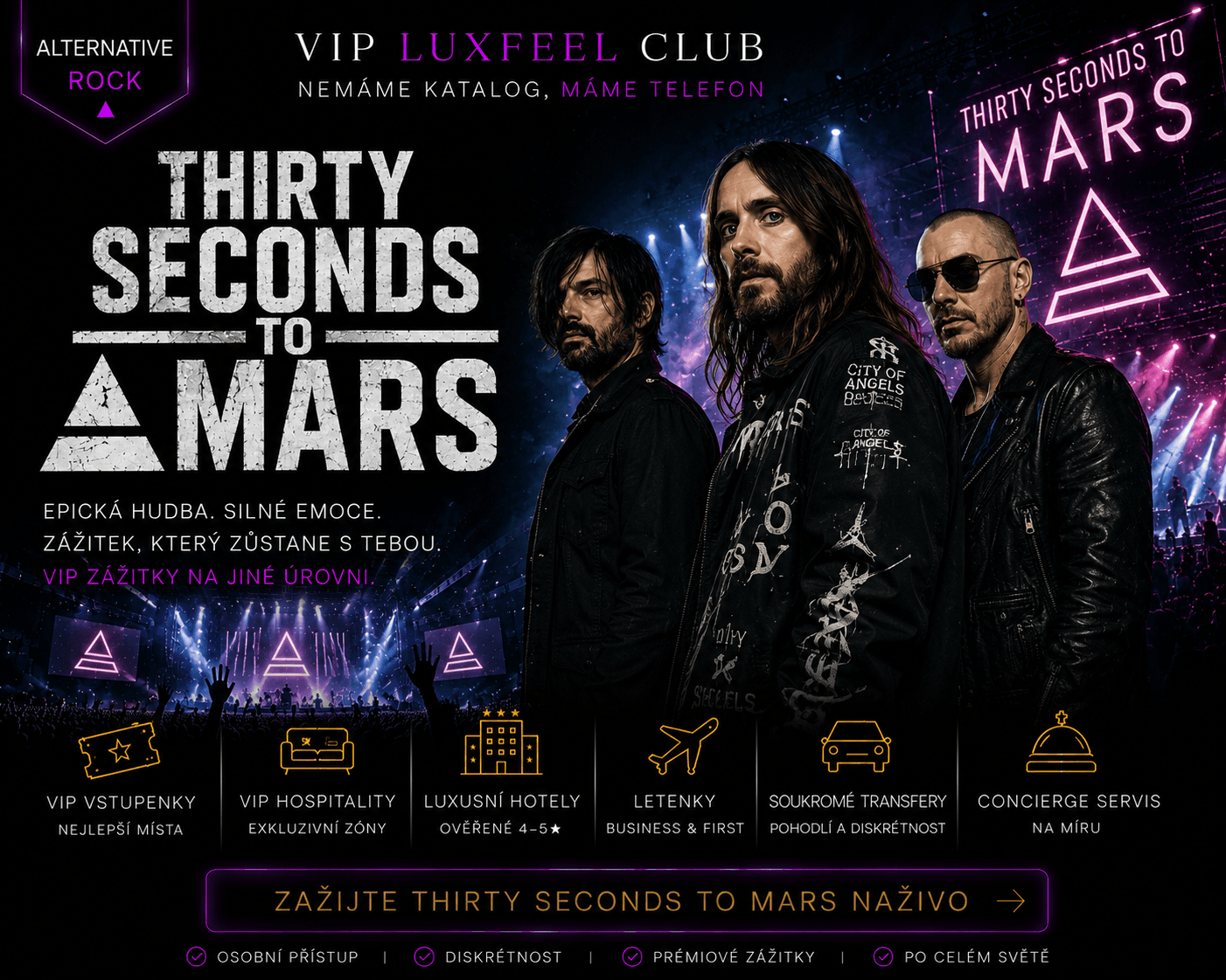 Thirty Seconds To Mars – VIP koncertní zážitek