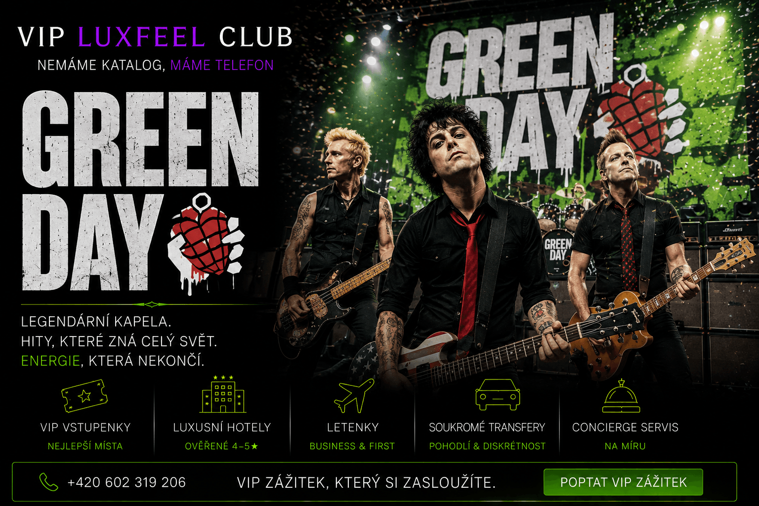 Green Day – Coming Home aktuální světové turné 2026