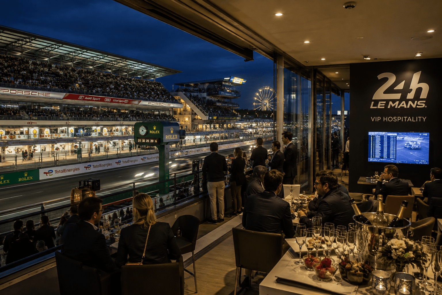Le Mans VIP hospitality s výhledem na trať