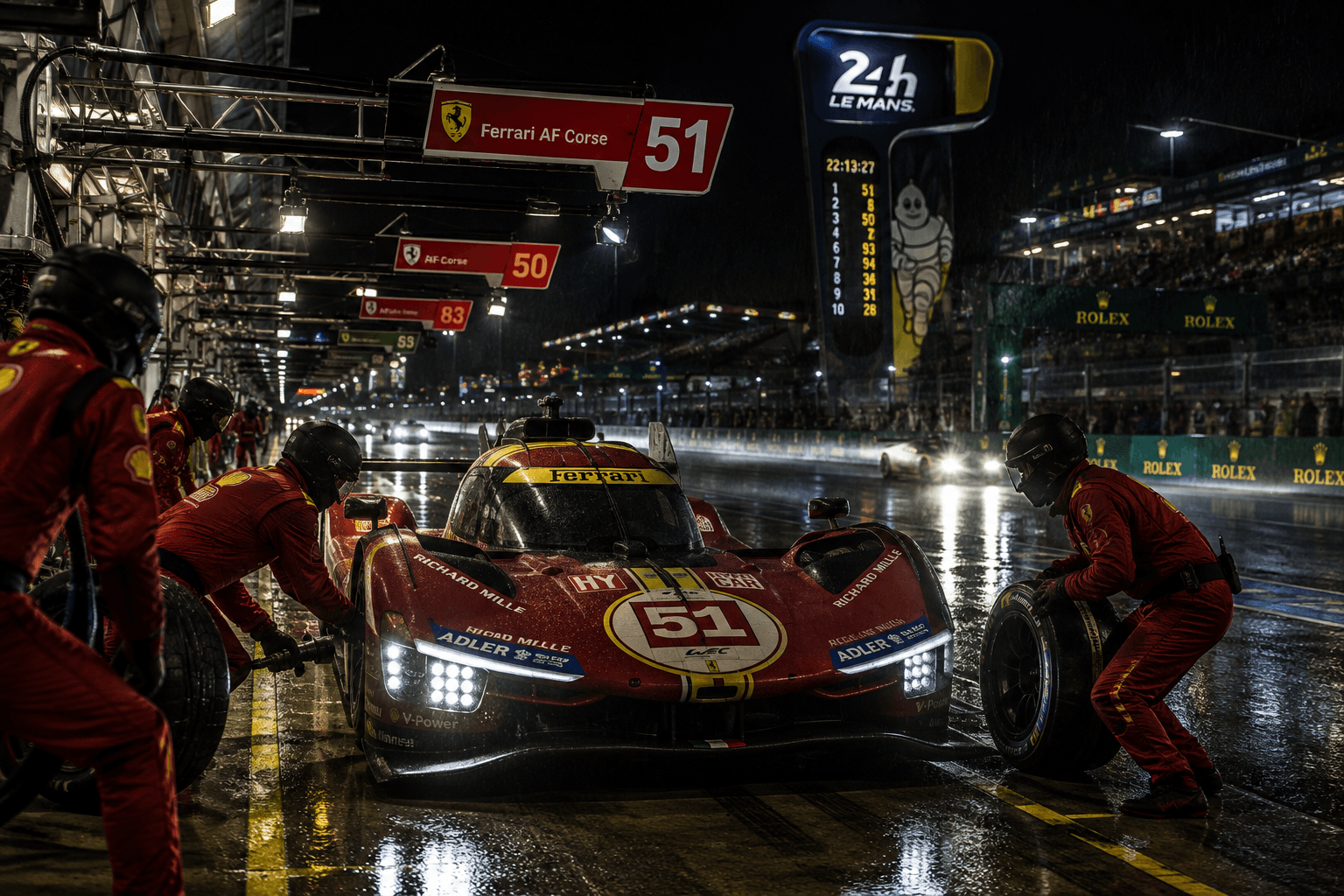 24 Hours of Le Mans – noční pit stop a práce týmu