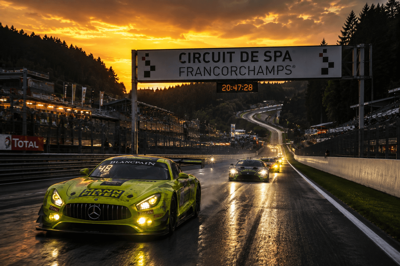 24 Hours of Spa 2027 – Spa-Francorchamps při západu slunce