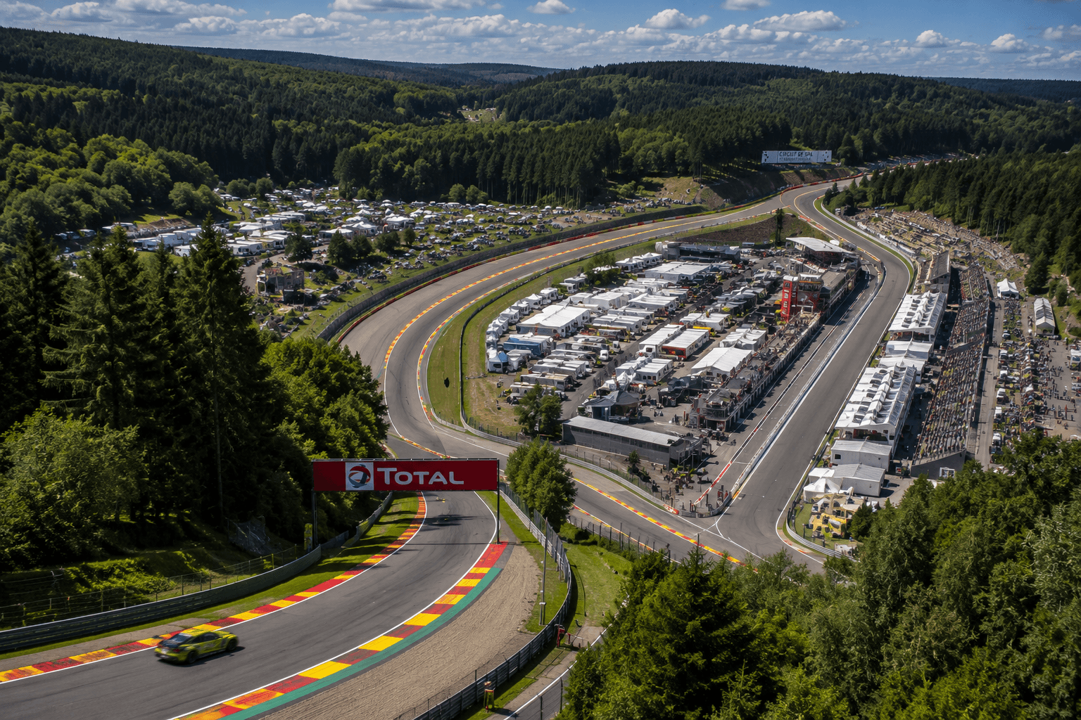24 Hours of Spa – letecký pohled na Circuit de Spa-Francorchamps