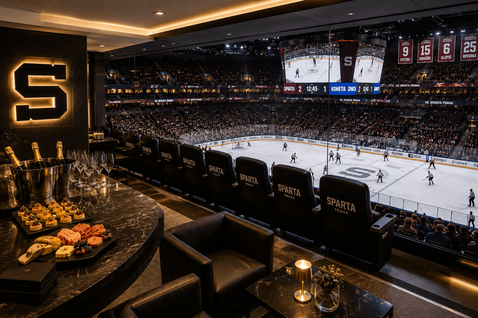 VIP hospitality při hokejovém zápase Sparty Praha