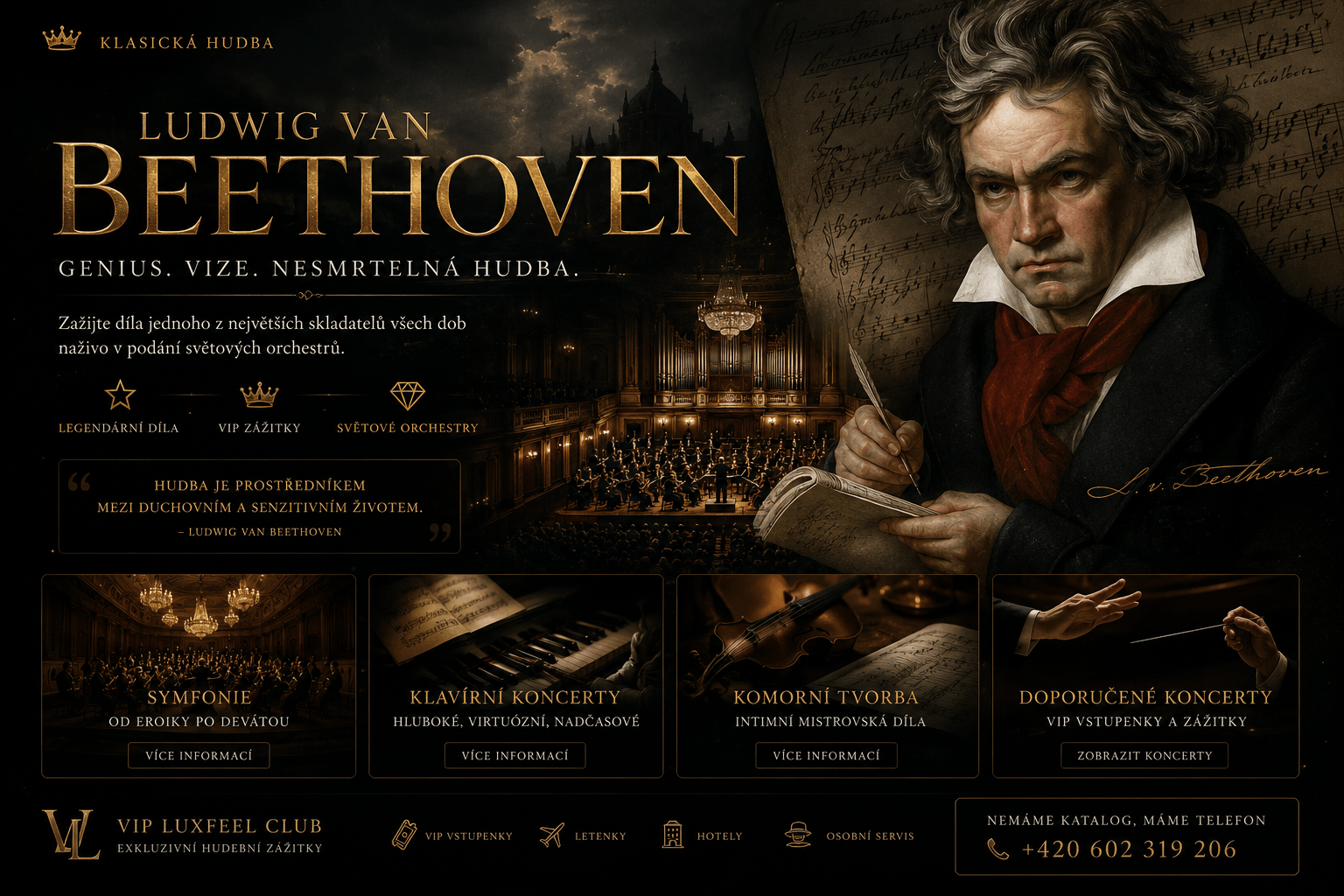 Ludwig van Beethoven – VIP vstupenky na koncert