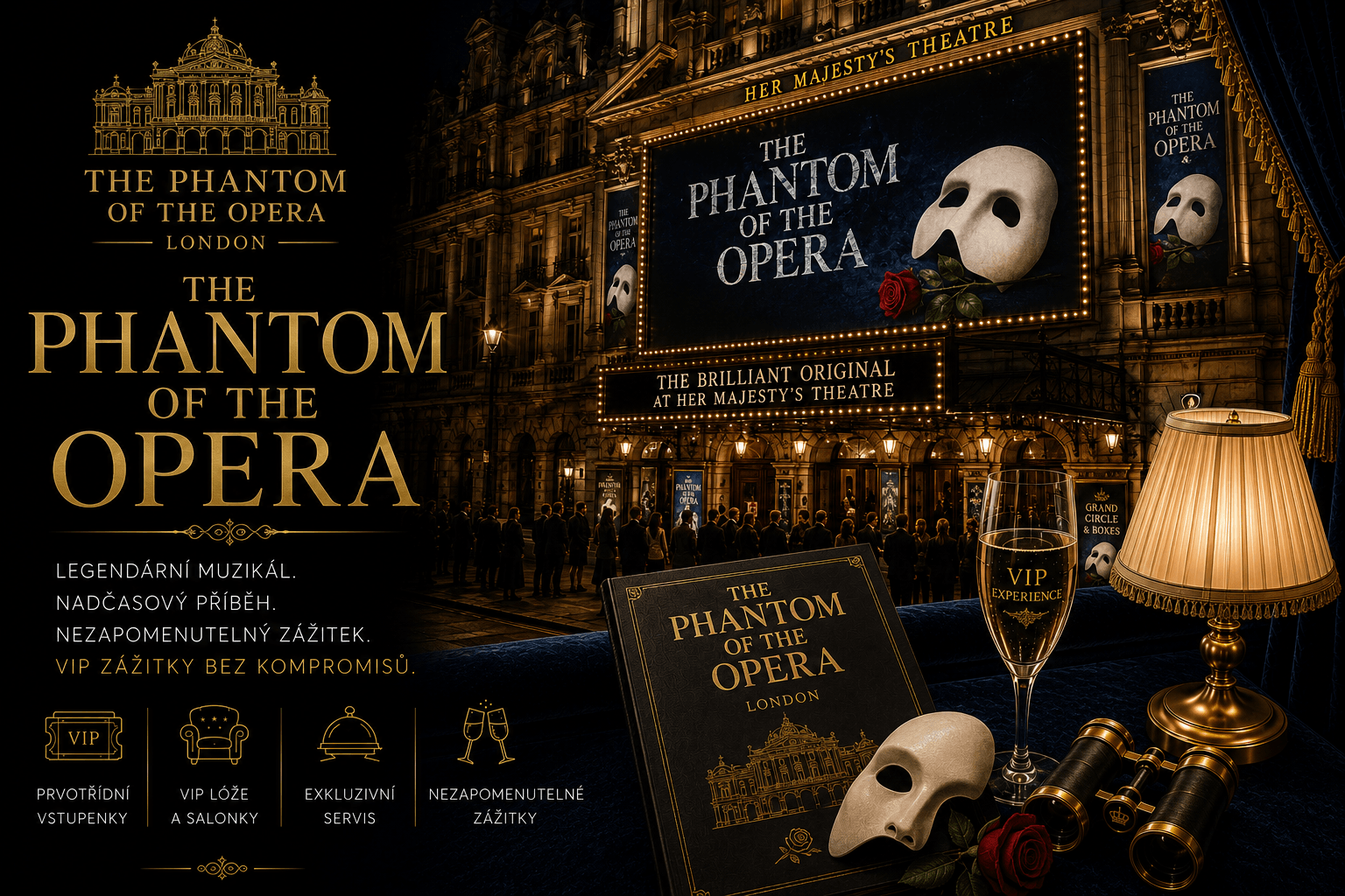 The Phantom of the Opera Londýn – VIP vstupenky