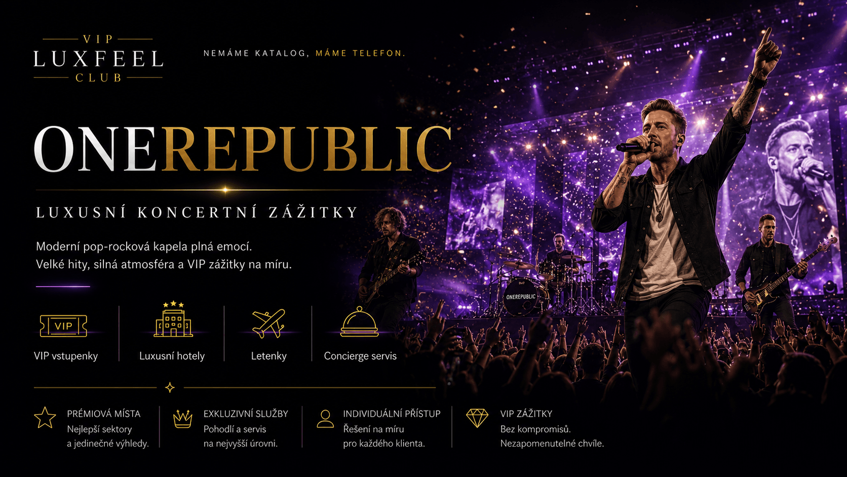 OneRepublic – VIP koncertní zážitky s VIP LUXFEEL CLUB