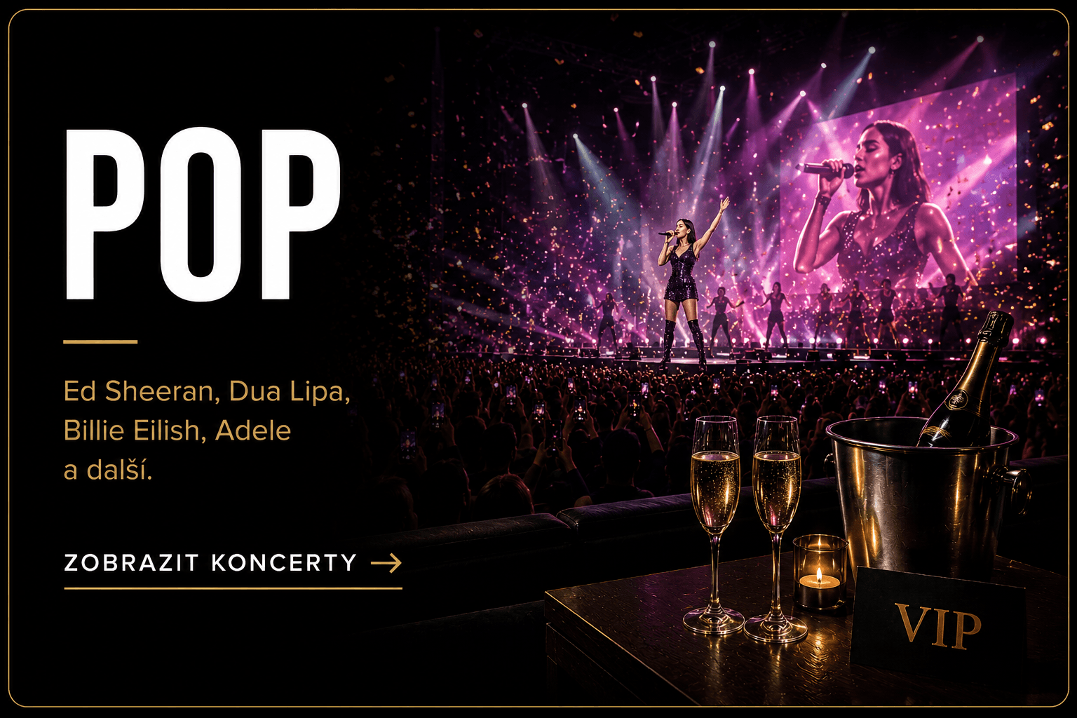 VIP vstupenky na popové koncerty
