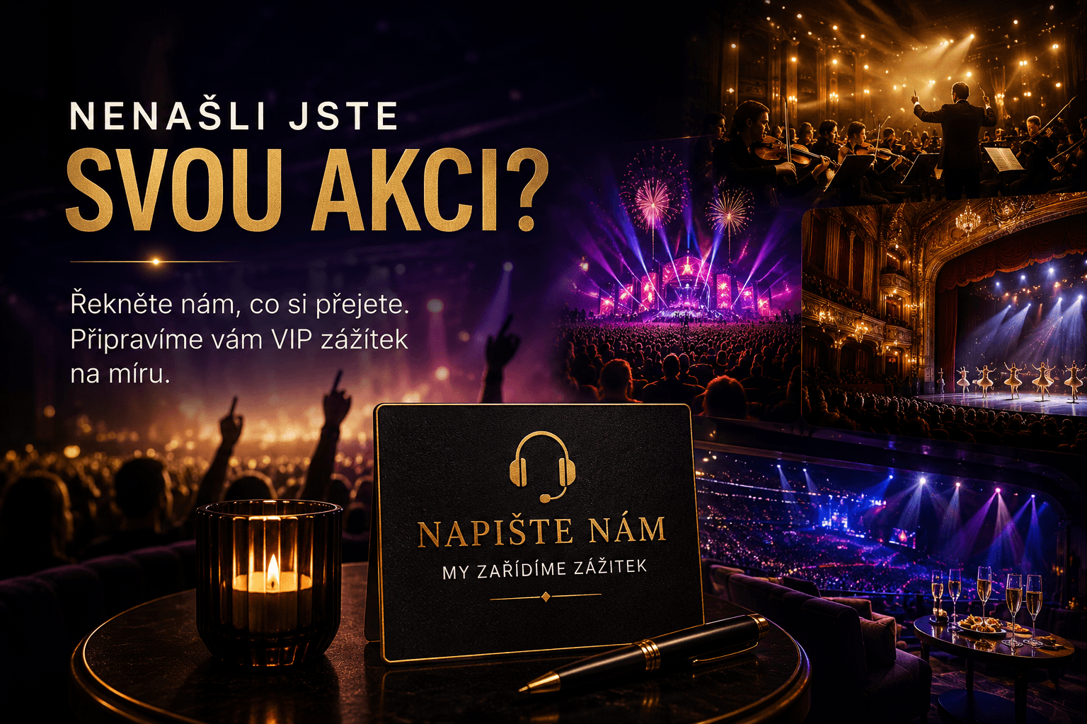 Nenašli jste svou akci? Připravíme VIP zážitek na míru.