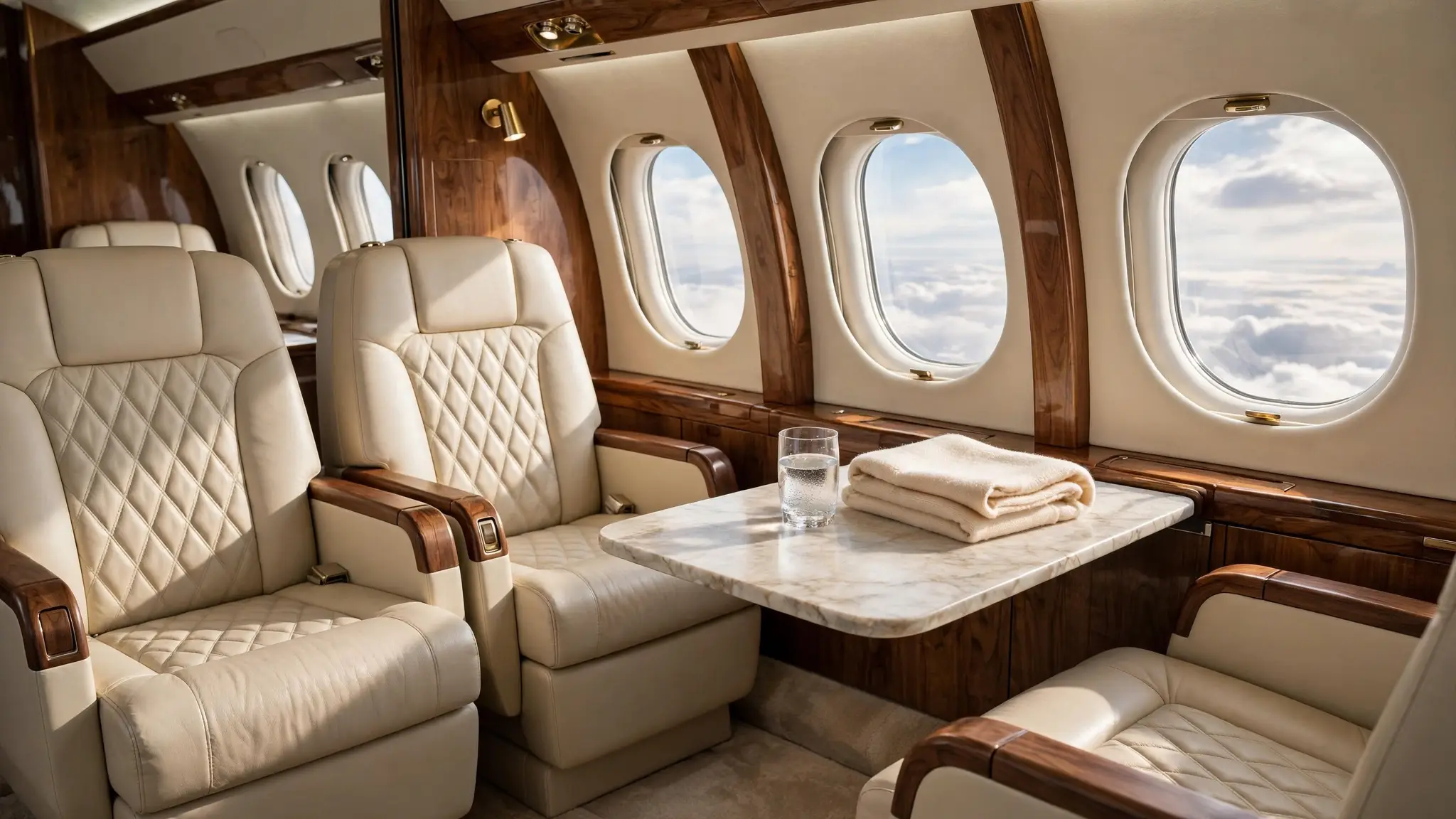 Private jet interiér - VIP cestování na míru