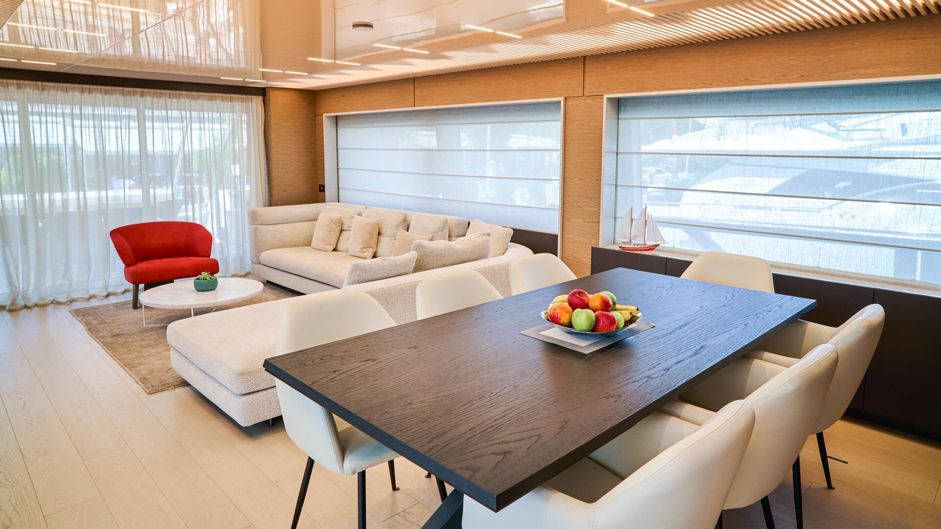 Luxury yacht dining