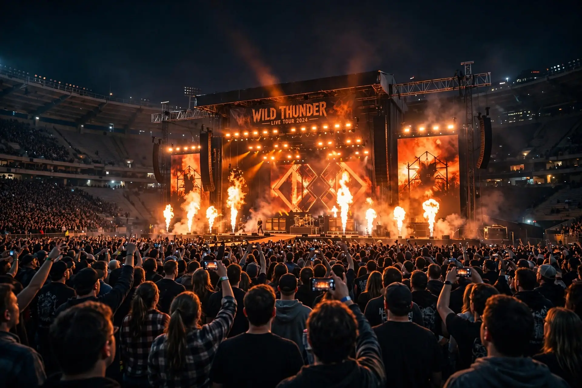 Rammstein koncert pyro show - obrovská stage s ohněm, VIP vstupenky Rammstein