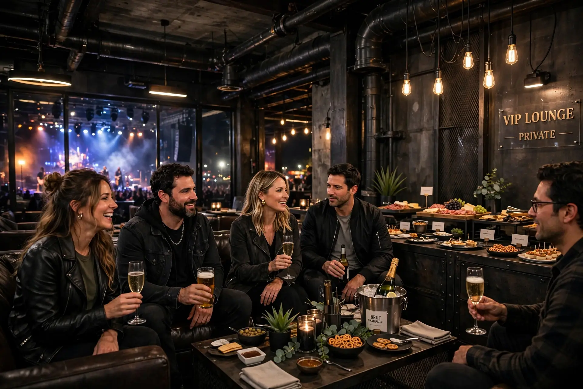 VIP lounge během Rammstein koncertu - pivo, catering a toaleta bez fronty